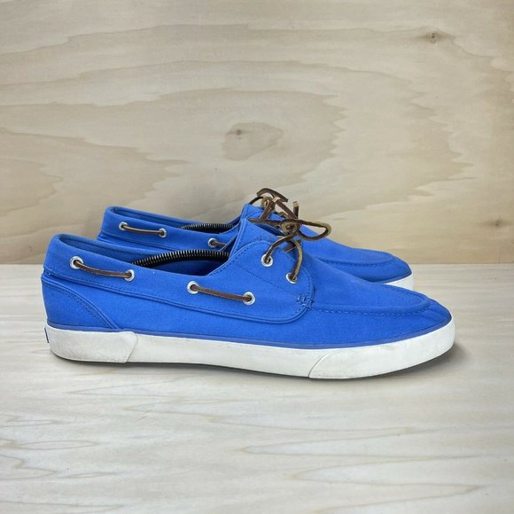 Polo Ralph Lauren Shoes | Polo Ralph Lauren Mens Sander P Newport Light Blue Canvas Boat Shoes Sz 14 D | Color: Blue | Size: 14 | 75nsunny's Closet